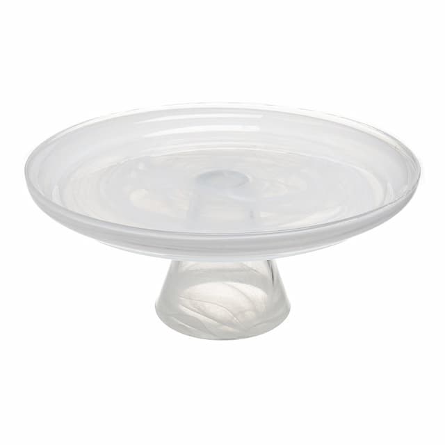 Блюдо для торта на ножке ARDACAM Leona ARD 1474F(2472).2.2 d 21 см h 9,5 см (стекло, цвет / декор белый)