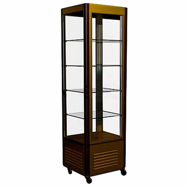 Витрина кондитерская Полюс LATIUM D4 VM 400-1 (R400C Люкс коричнево-золотой, 1/2, INOX)