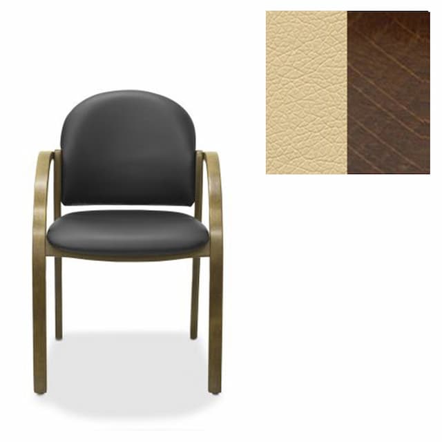 Офисный стул Юнитекс Джуно экокожа премиум бежевая CN1123/дерево-орех