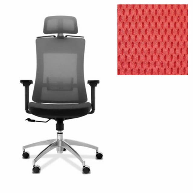 Кресло для персонала Юнитекс Pulse A PS/A/X/SL/3D/h ткань TW красная