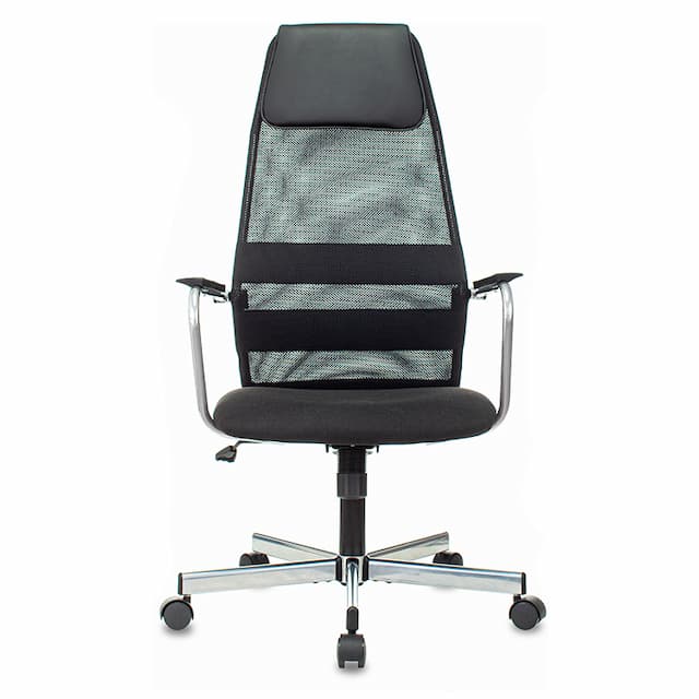 Кресло Бюрократ KB-5M черный TW-01 3C11 сетка/ткань с подголов. крестов. металл хром